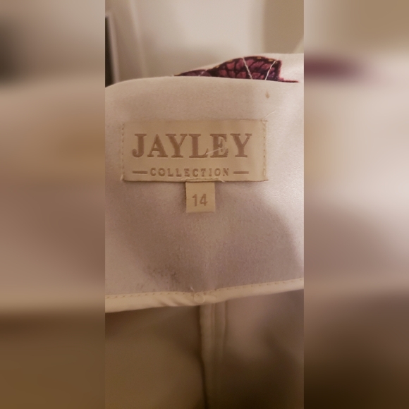 Super rare JAYLEY Collection Peacock & Butterfly Coat Jacket ButtonUp w/Belt - Picture 6 of 8